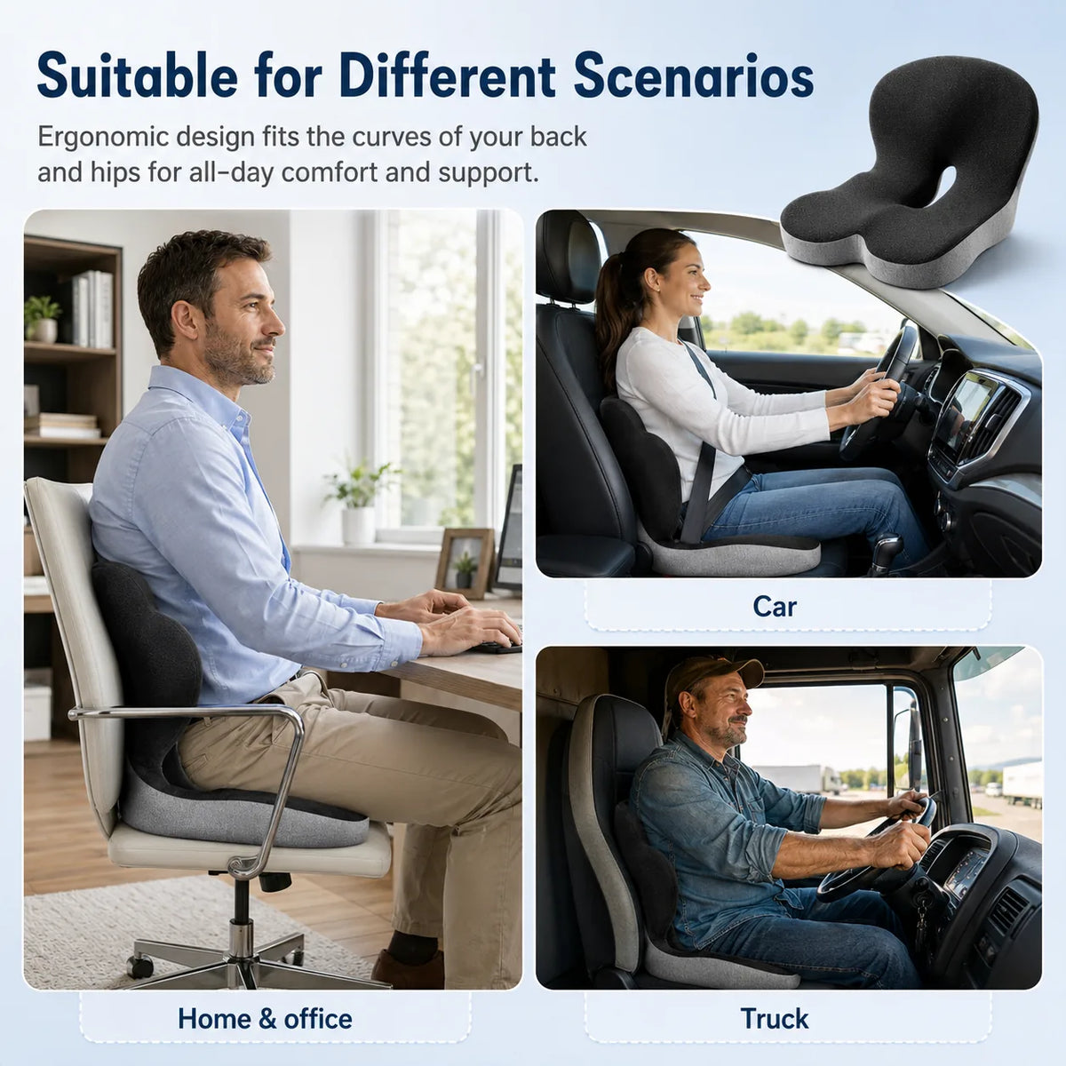 Cojín de asiento Lumotify™ — Alivio instantáneo del dolor de coxis y la zona lumbar